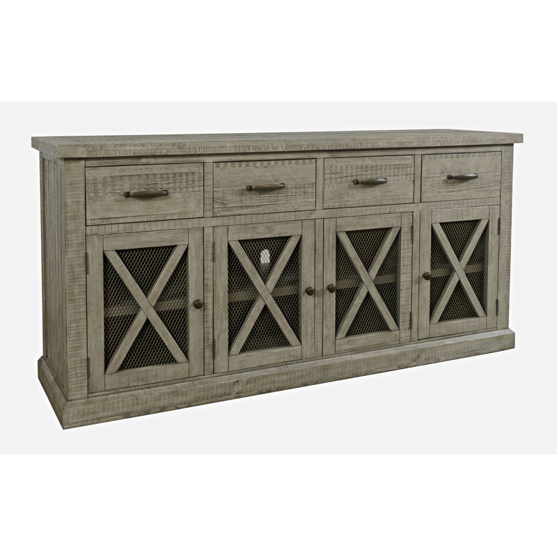 Honoka 70'' Solid Wood Sideboard, Driftwood Grey