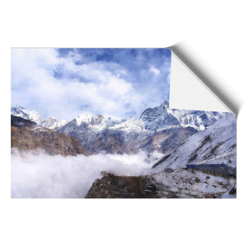 Mountain View Painting - Frameless Print, 21cm H x 30cm W x 0.1cm D