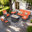 Orange Red Cushion/Brown Frame