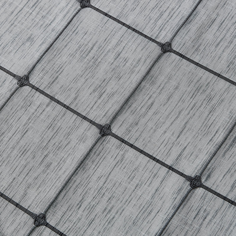Rideau semi-transparent à carreaux avec passe-tringle, Gris, L 52 po x L 84 po