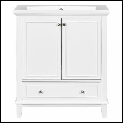 Meuble-lavabo de 30 pouces avec lavabo, armoire et tiroir en bois durable, élégant et fonctionnel pour les salles de bain modernes
