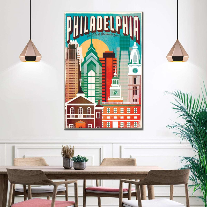 «Philadelphia Brotherly Love» sur impression sur toile, H 30 po x l 20 po x P 1,25 po