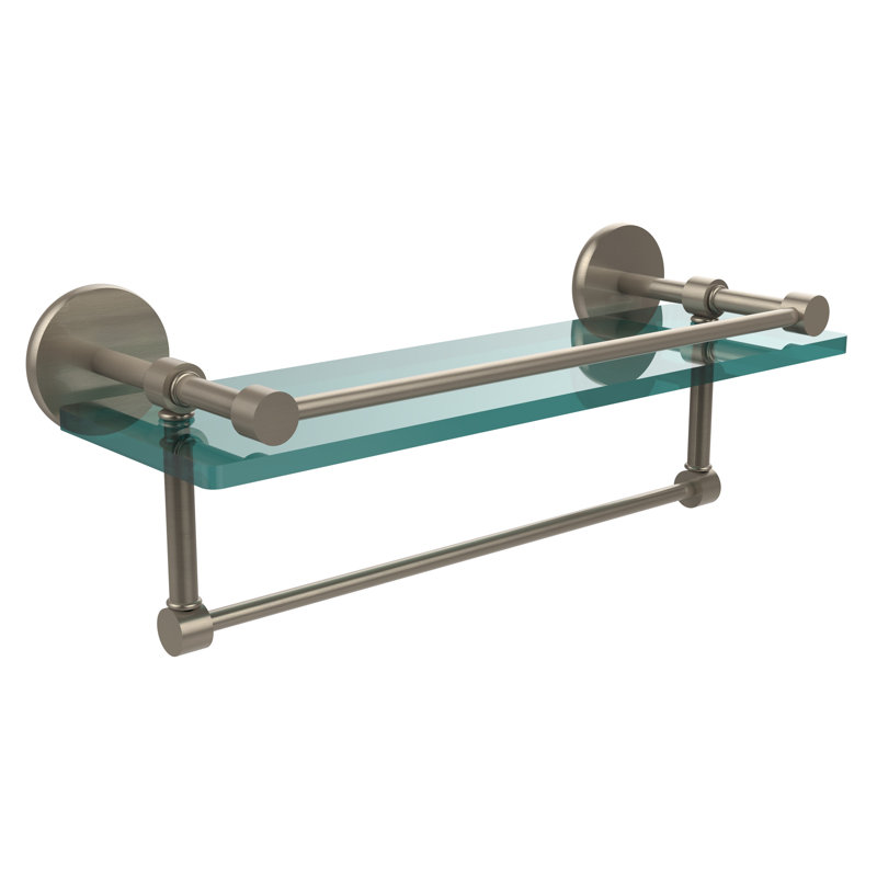Dalston Bracket Shelf with Towel Bar, Antique Pewter