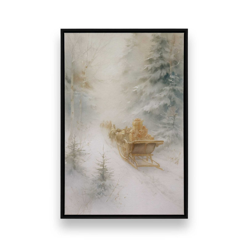 Cadeaux de l'hiver, reproduction d'art sur toile, H 30,75 po x l 20,75 po, Noir satiné