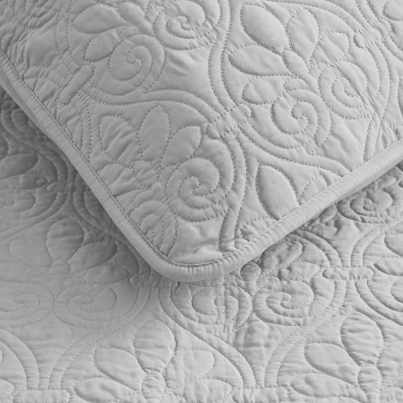 Ensemble de couvre-lit réversible Québec, Couvre-lit grand et 2 taies décoratives, Gris