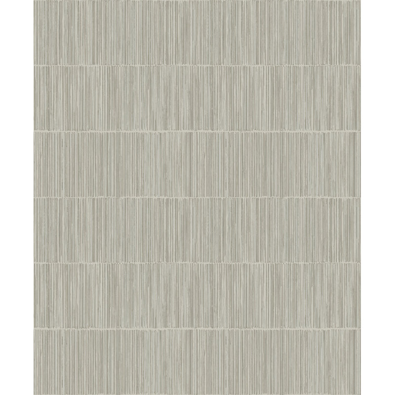 Boutique Shimmery Geometric Bamboo Stripe Wallpaper Roll, Beige
