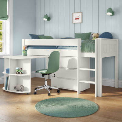 New Classic Midsleeper with a Pull Out Desk and 3 Drawer Chest