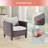 6 Pieces Patio Set with 45'' Fire Pit Table, PE  Rattan Patio Sofa Set With Ottomans and Sturdy Frame-1025450992-1025451007