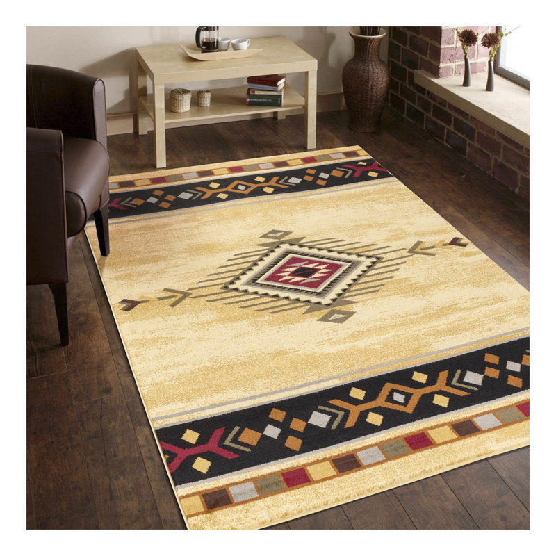Tapis de style sud-ouest 7 pi 10 po x 10 pi 3 po Trib_GG_YLS4003 Tribes, Rectangle 7 pi 10 po x 10 pi 3 po