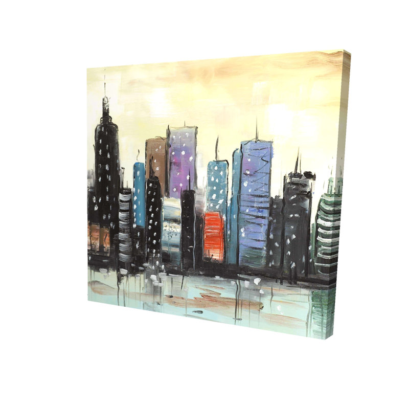 Horizon sur paysage urbain abstrait - décor de toile contemporaine