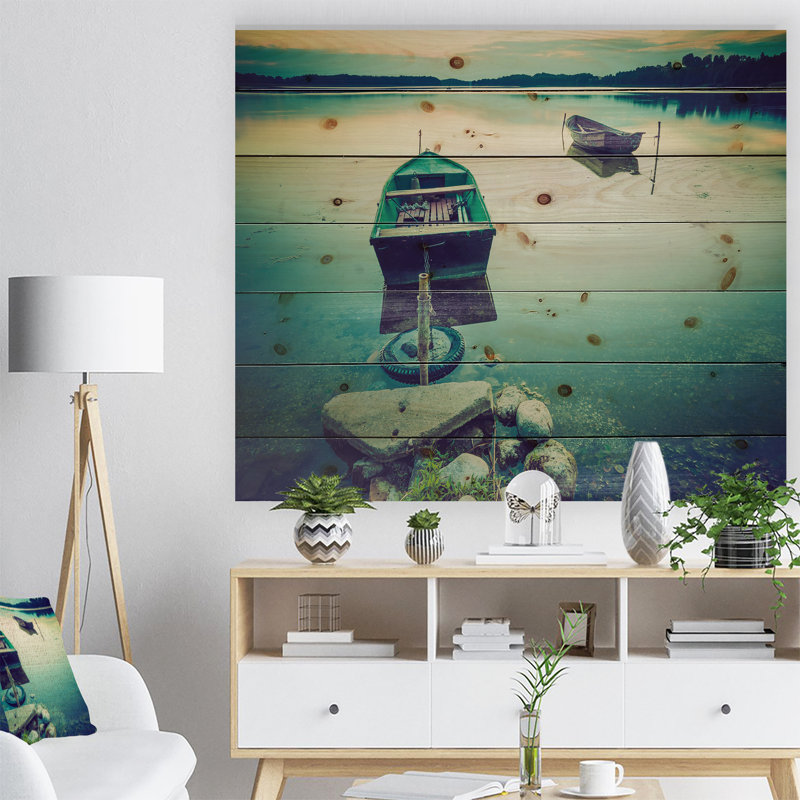 « bateau », reproduction de photo, H 36 po x l 46 po x P 0,78 po, Bois