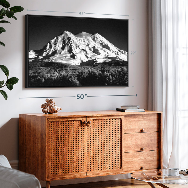 Mount Shasta Monochrome Canvas Print, 29" H x 43" W