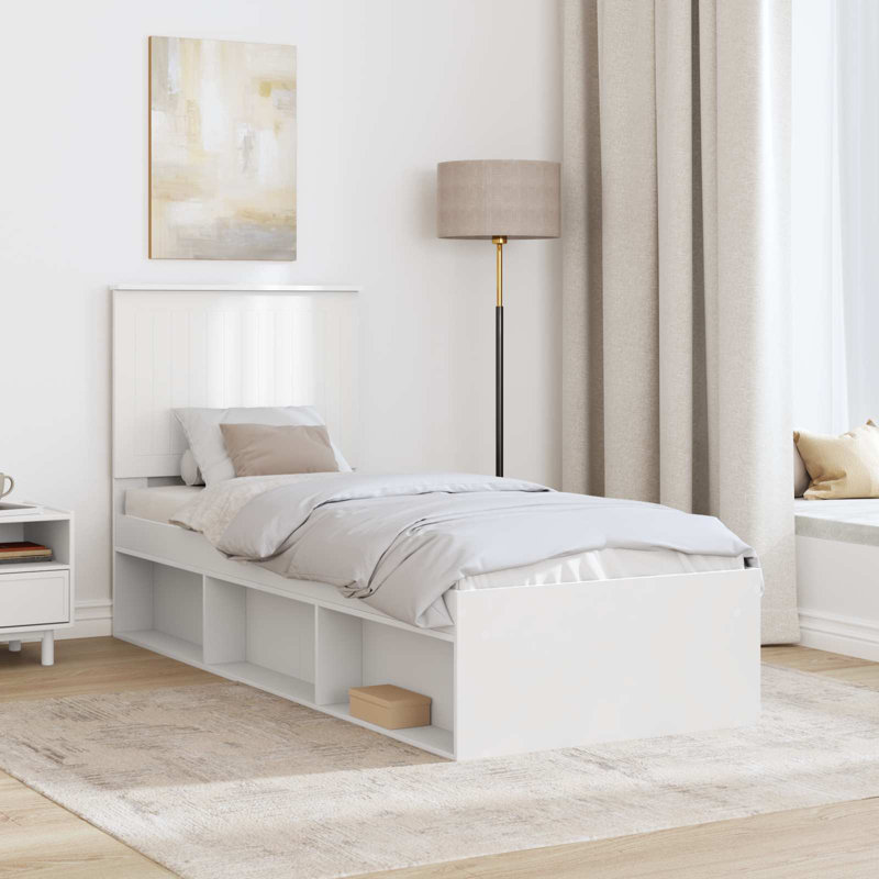 Solid Wood Bed, White, Small Single (2'6)