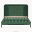 Grand lit escamotable avec grands tiroirs, vert
