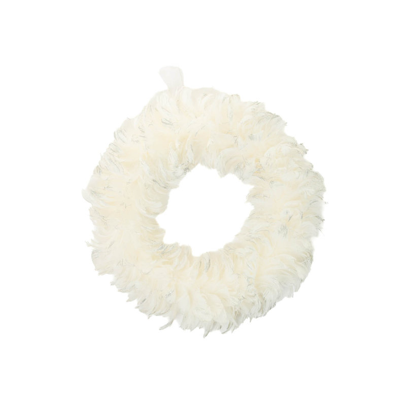 Couronne de plumes blanche suspendue