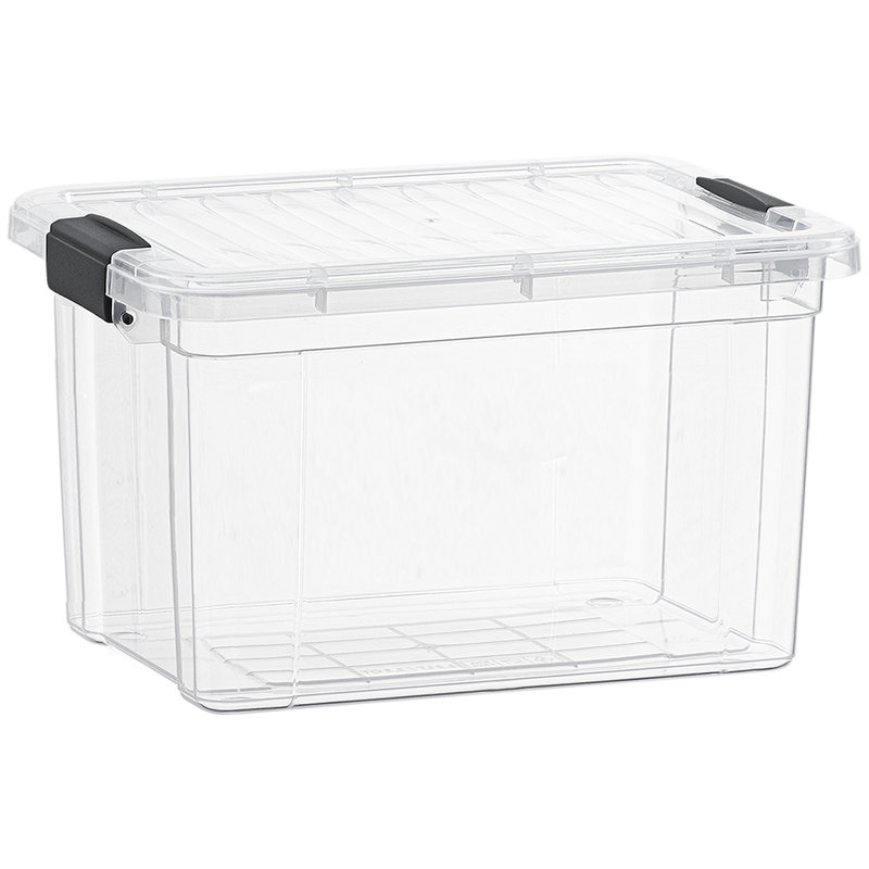 Superio 49 Qt. Clear Storage Bin with Lid, Plastic Organizing Storage Box for Home, 49 qt