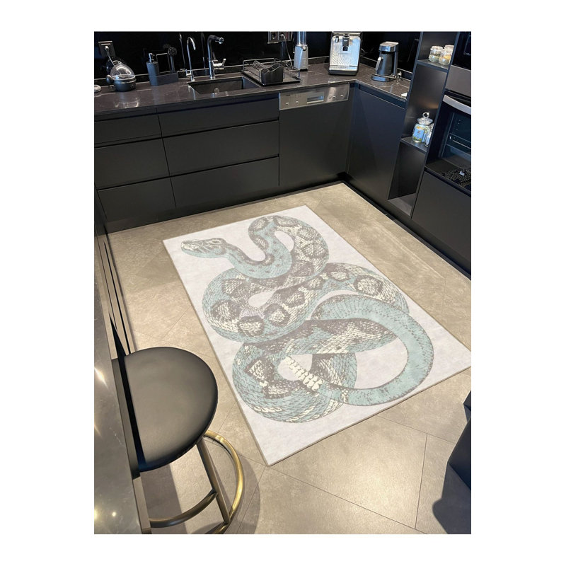 Tapis décoratif à motif de serpent, Sous-tapis rectangulaire 3 pi 11 po x 5 pi 11 po i