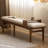 Walnut Modern Solid Wood Upholstered  Bedroom and Entry Leather Long Bench-112233204