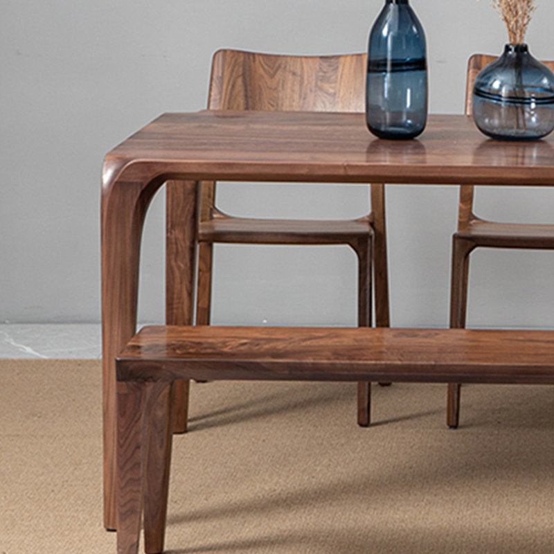 Walnut Solid Wood Dining Table, 37.4" W x 86.61" L