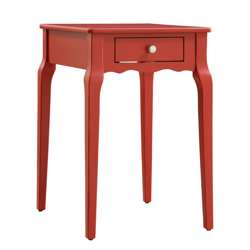 Table de bout avec rangement Pinckney , Rouge samba