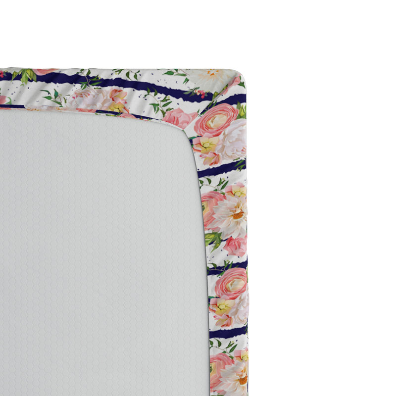 Microfiber Floral Fitted Sheet, Full Fitted Sheet