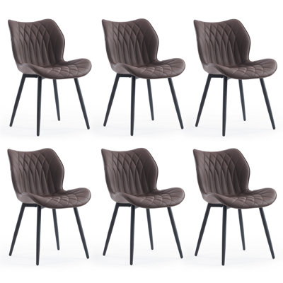 Upholstered Dining Chairs Faux Leather Side Chair With Metal Frame