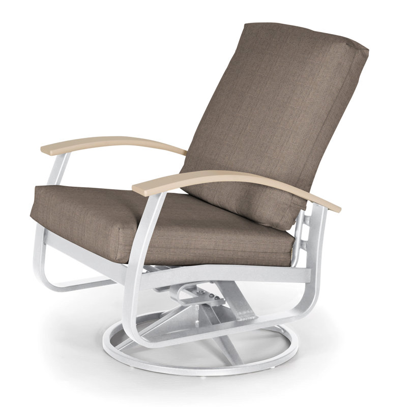 Belle Isle Outdoor Swivel Lounge Chair, Canvas Granite Sunbrella® Canvas, Gloss White, White P50