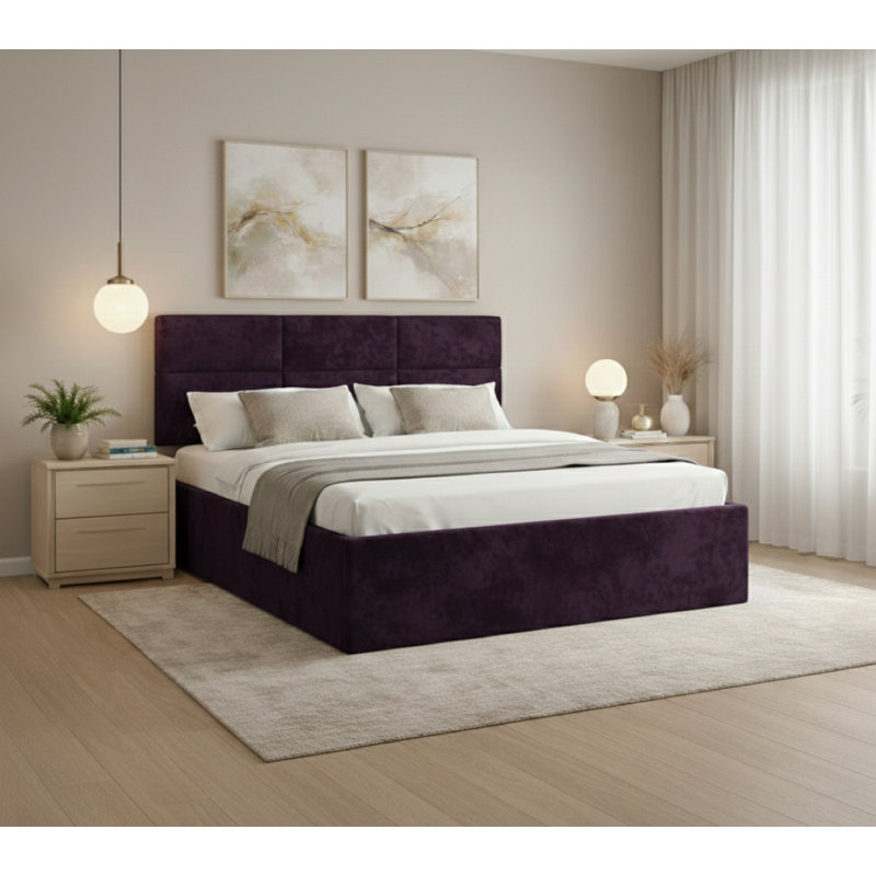 Upholstered Ottoman Storage Bed, European Kingsize (160 x 200 cm), Brown