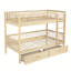 Lit superposé simple au-dessus de simple en bois de pin avec 2 tiroirs, convertible en 2 lits simples, lit superposé simple au-dessus de simple avec échelle et barrières de sécurité, naturel-681533852