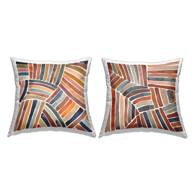 Ensemble de coussins décoratifs à motif de rayures bohème discrètes par Cheryl Warrick (ensemble de 2)