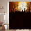 Halloween Pumpkins Autumn Cartoon Creepy Shower Curtain with 12 Hooks