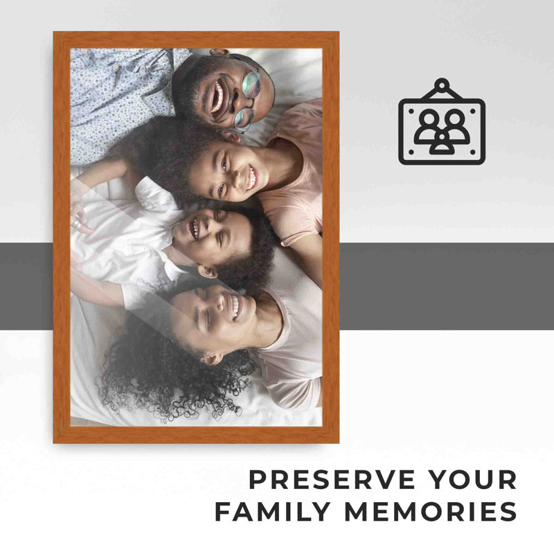 Cadre pour photo simple en bois mat, 11 po x 20 po, Miel et pacane