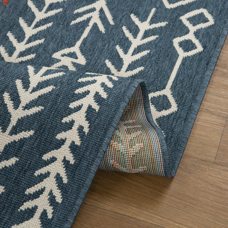 Tapis d'intérieur / extérieur à rayures Khemochi, Rectangle 5 pi x 7 pi