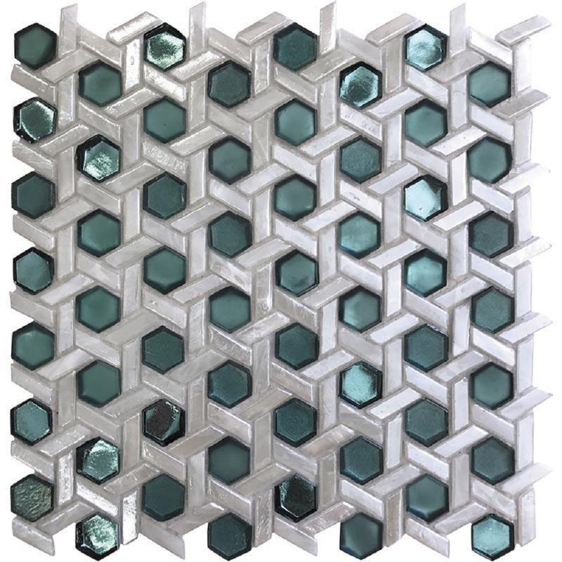 12" x 12" Straight Edge Glass Mosaic Wall & Floor Tile, Green