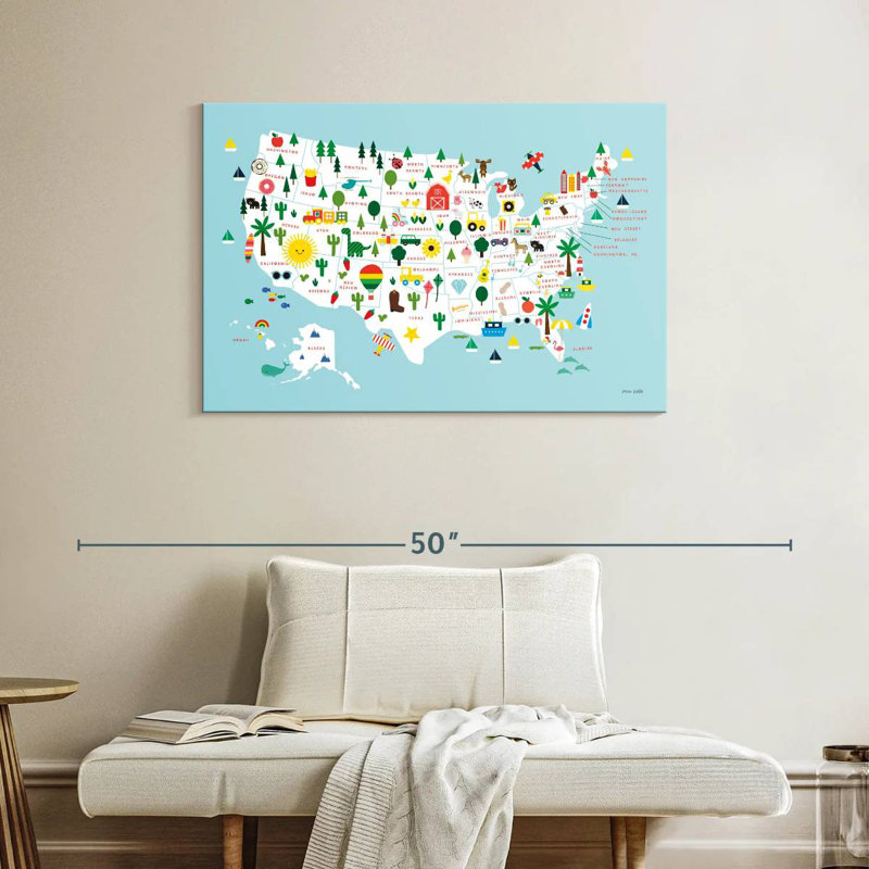 Fun USA Map, 26" H x 39" W