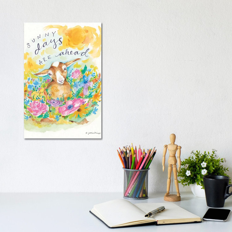 Sunny Days Ahead by Jessica Mingo - Wrapped Canvas Painting, 20.32 cm H x 30.48 cm W