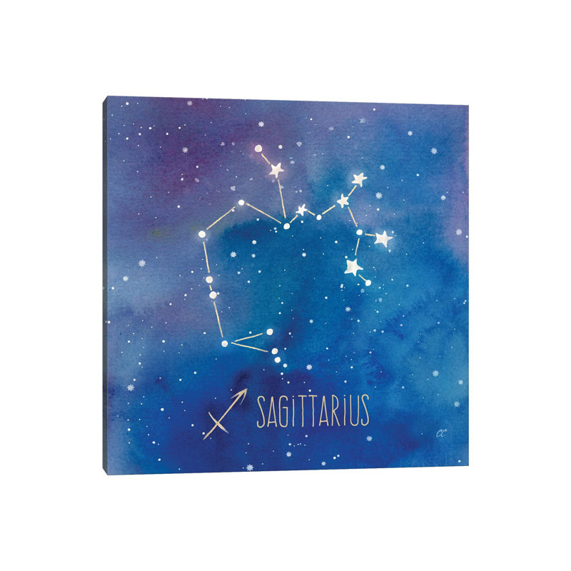 Star Sign Sagittarius by Cynthia Coulter - Wrapped Canvas Painting, 30.48 cm H x 30.48 cm W
