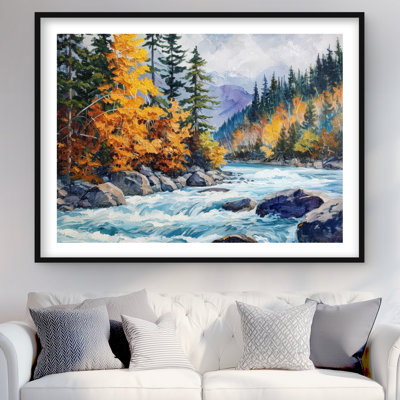 Rapids - reproduction encadrée rouge mat pour une décoration intérieure époustouflante