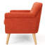 Deux chaises confortables en tissu avec boutons et bouleau brun, l 29,38 po x P 48,64 po x H 31,65 po, option de siège orange intrigant en orange, présentant des rouleaux d'accoudoirs subtils, revêtement, couleur des pieds, assemblage simple pour