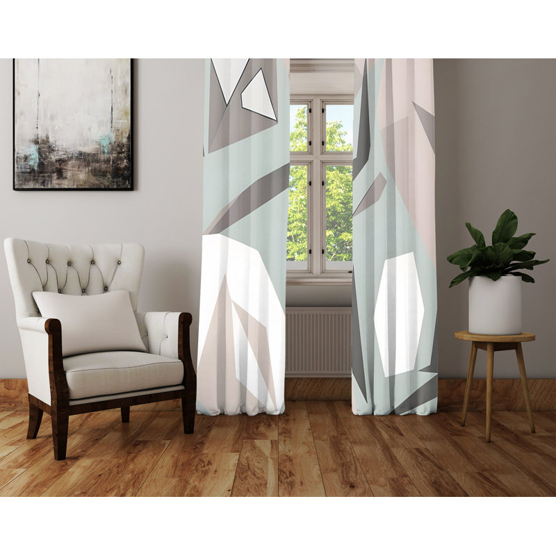 Paire de rideaux semi-transparents en polyester Dhananjay, L 40 po x L 82 po