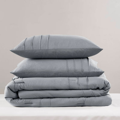 Soft Washed Pleated Comforter Set