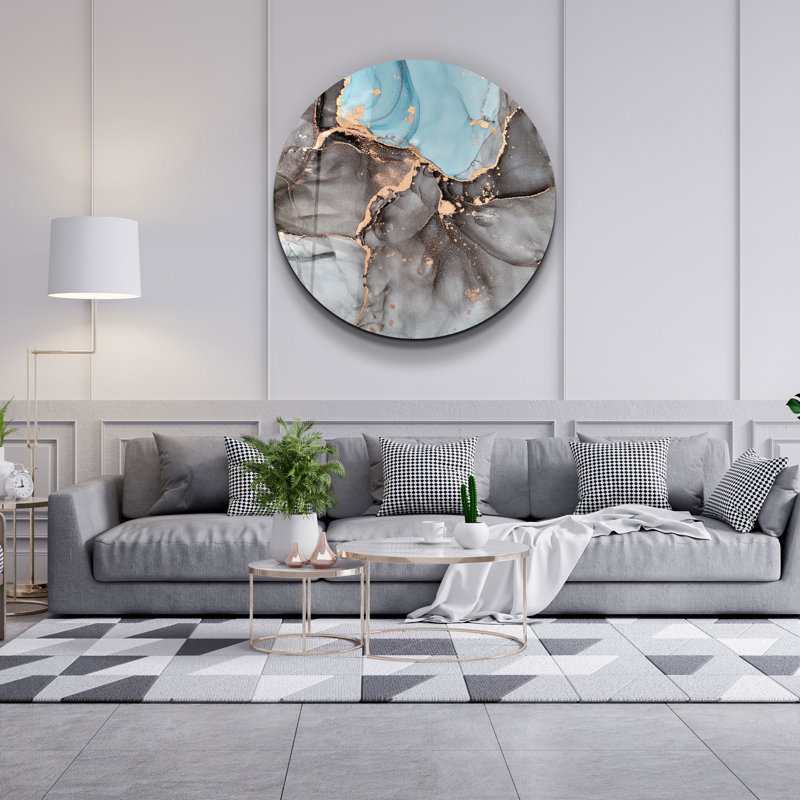 Superbe peinture en verre trempé de 31,5 po x 31,5 po | 100% verre trempé, épaisseur: 0,16 pouce | Œuvre d'art imprimée aux UV pour la décoration de la maison, parfaite pour le salon ou le bureau, élégante et facile à accrocher
