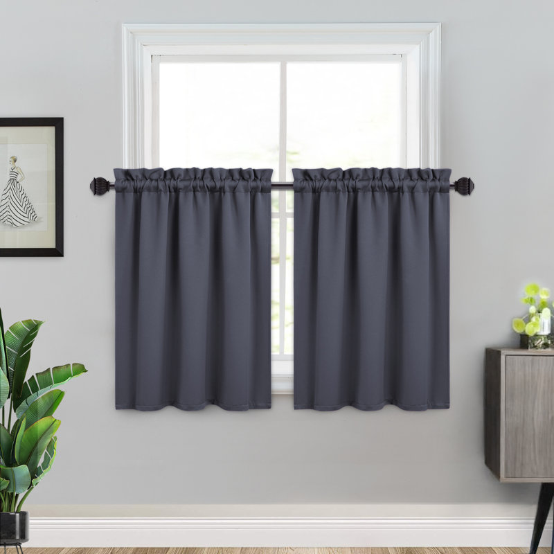 Kitchen Curtain, 66cm W x 76cm L, Dark Grey