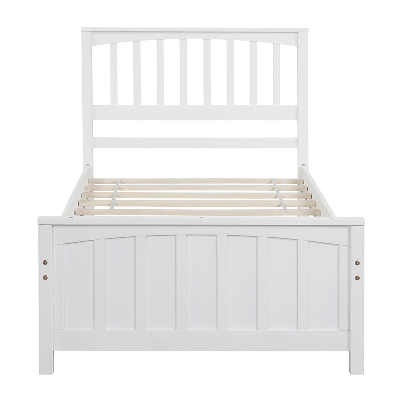 Lit plateforme simple en bois C6AC9355DA8D43BA991929831F79D884, Blanc