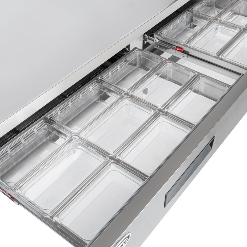 84" Stainless Steel Commercial Chef Base Refrigerator with Smart Features