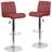Nusbaum Vinyl Adjustable Height Barstool with Rolled Seat and Chrome Base-628948596
