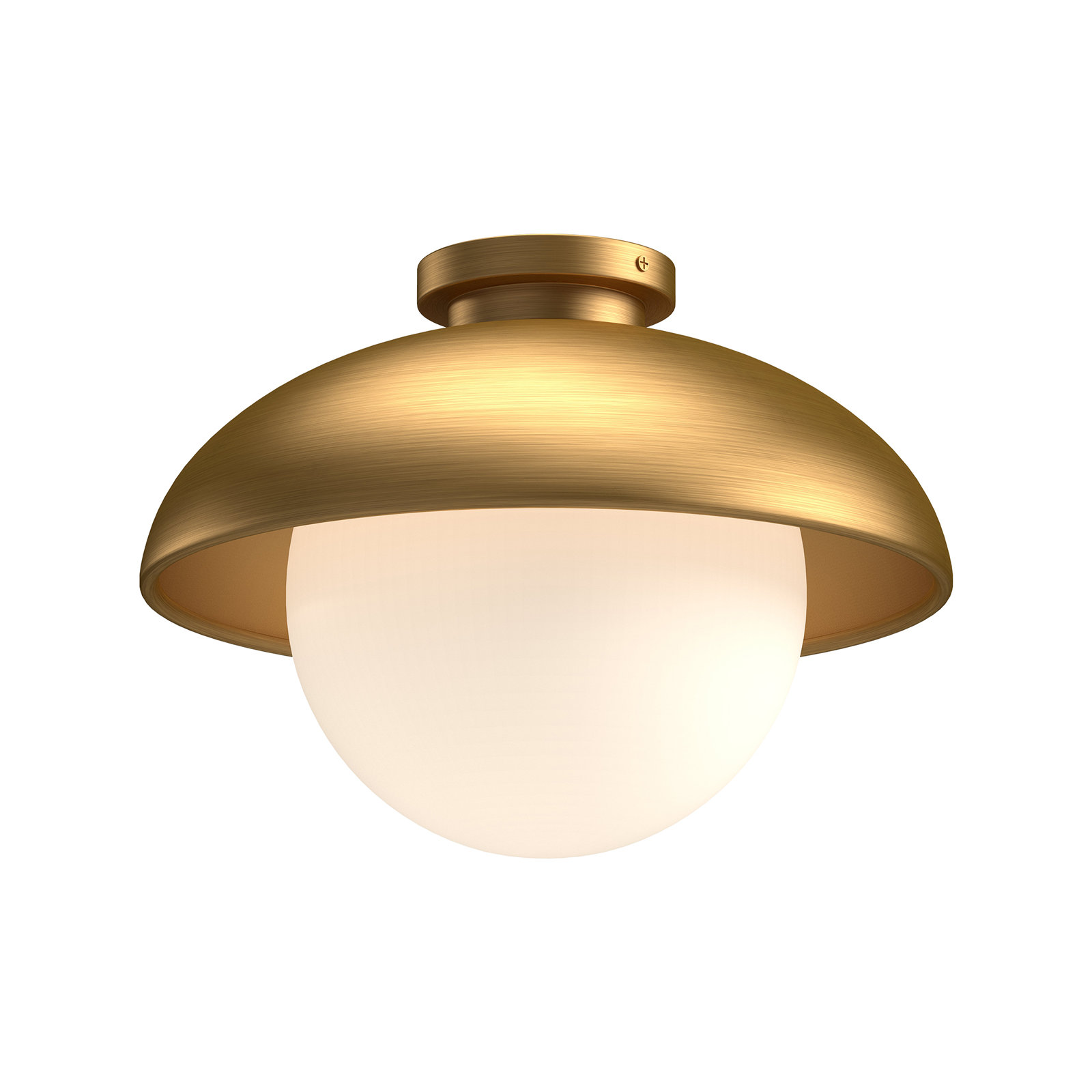 Alessia Flush Mount, Aged Gold, 7" H x 10.875" W x 10.875" D