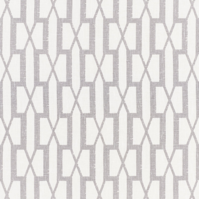Schumacher x Veere Grenney Belvedere Fabric, White/Gray