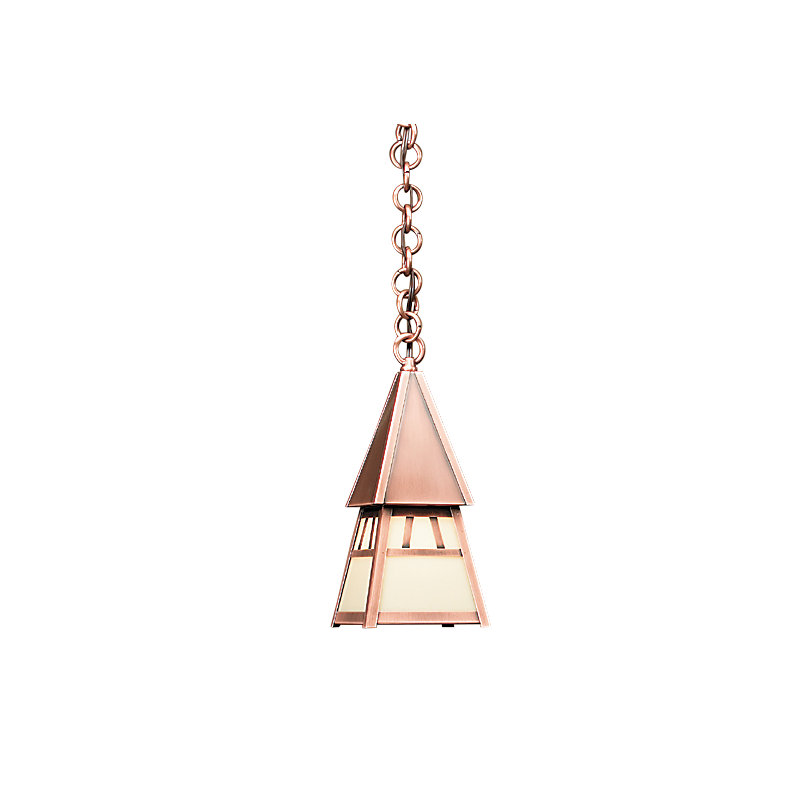 Dartmouth 1 - Light LED Outdoor Pendant, 17" H x 7.5" W, Antique Copper, Off White
