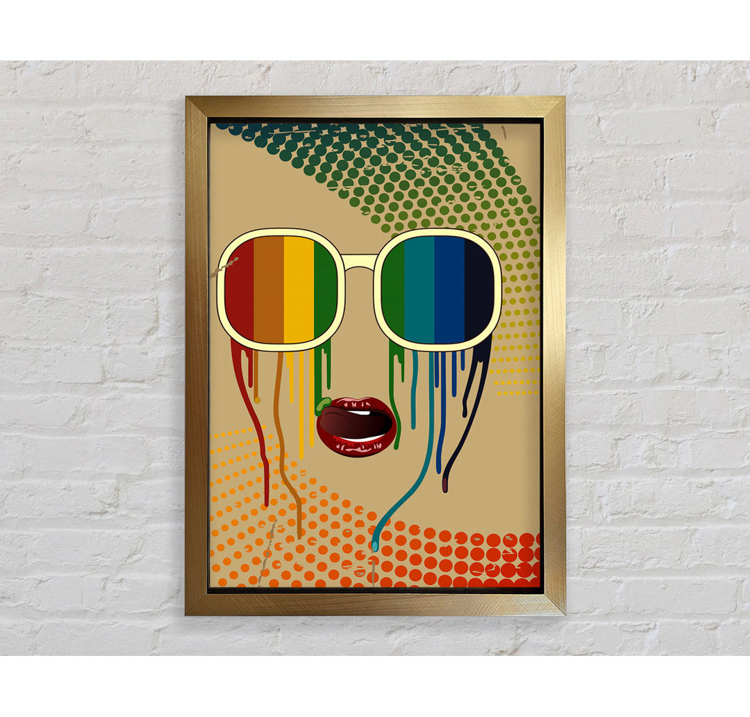 Funky Rainbow Sunglasses - Einzelne Bilderrahmen Kunstdrucke